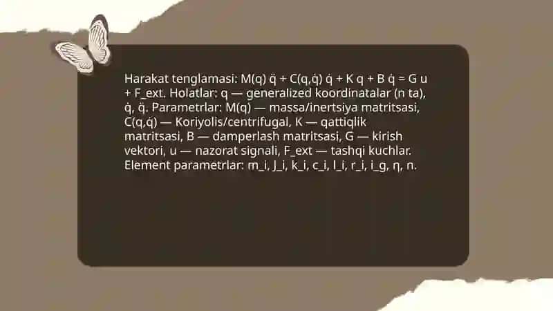 Mashina agregatining dinamik modeli 4