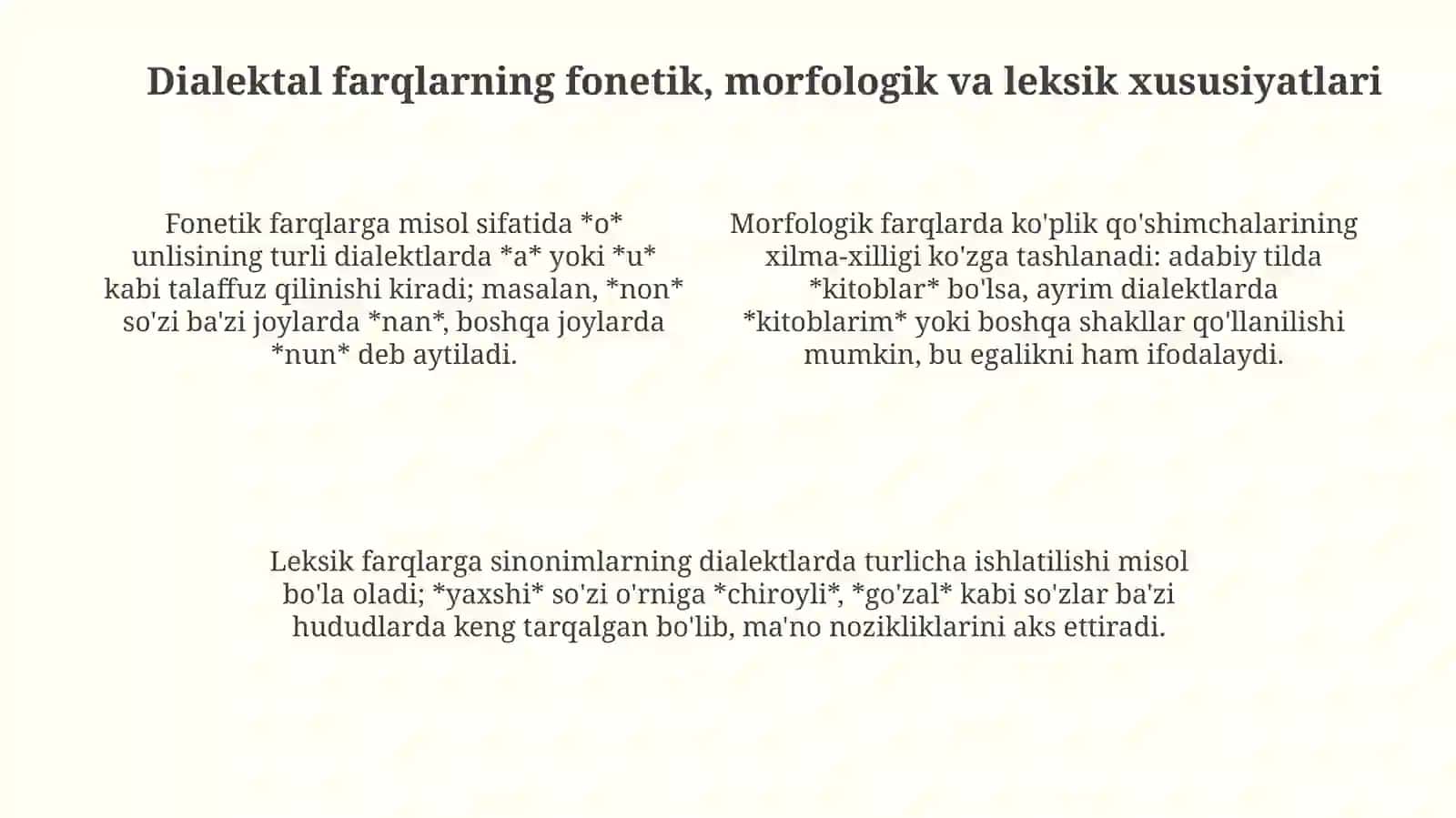 O'zbek dialektlarining tasnifi va geografik tarqalishi 4