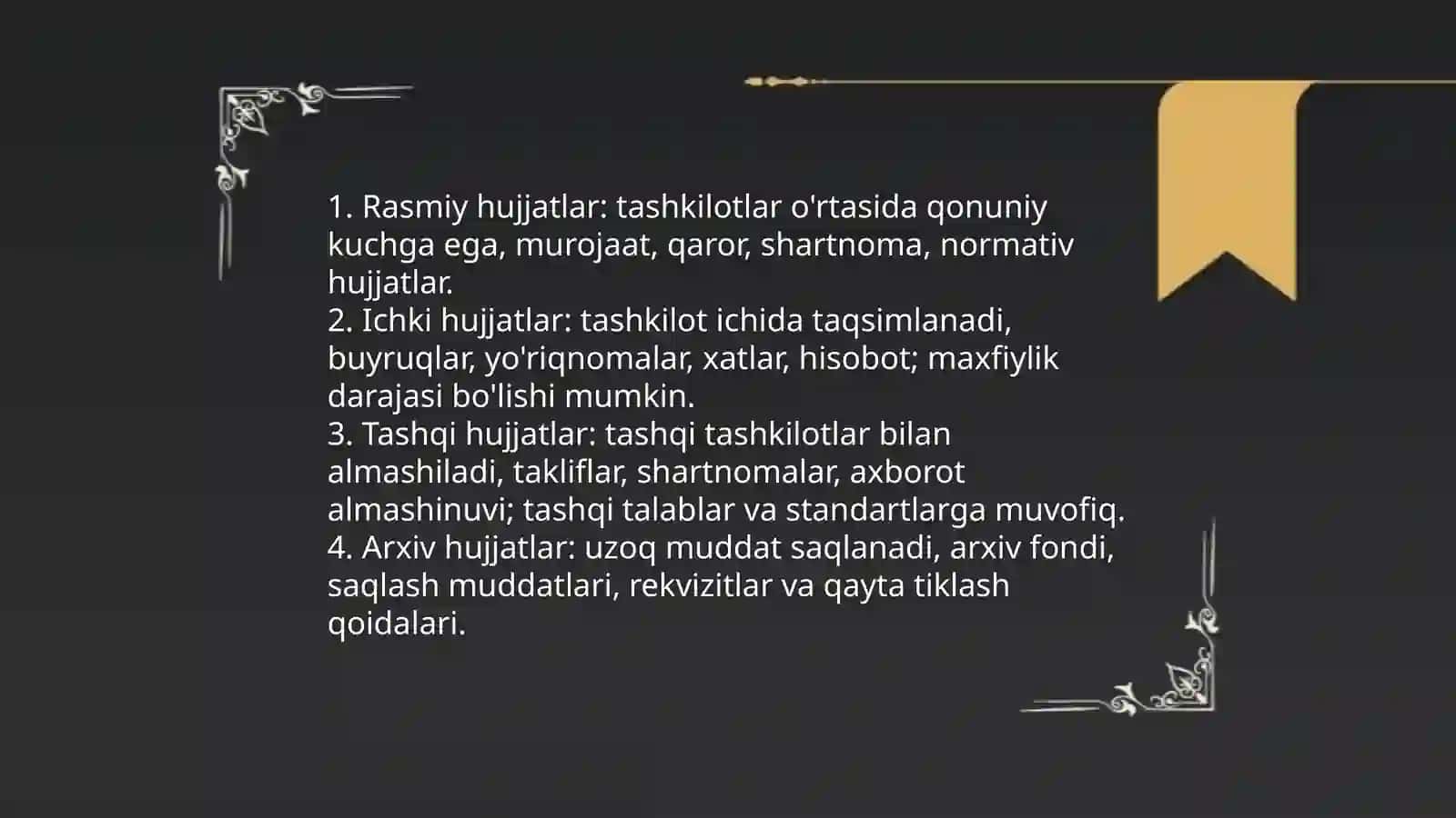 Ma'lumot-axborot hujjatlari 4