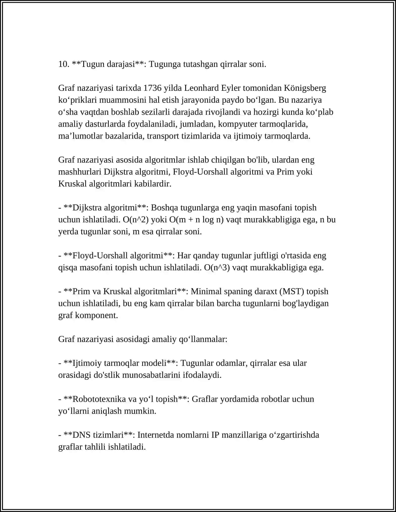 ALGORITMNING GRAFIKA SHAKLIDAGI KOʻRINISHI 4