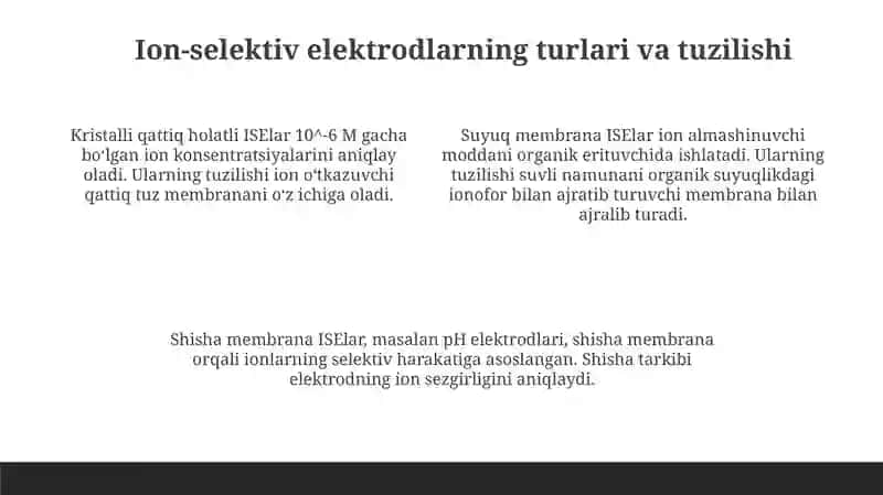 Ion-selektiv elektrodlar va ularning amaliy qollanishi 4