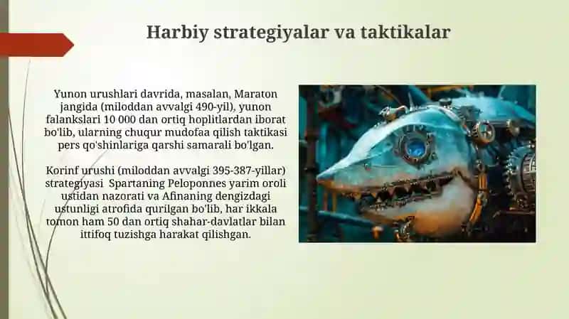 Yunon fors urushlarining xususiyatlari 4