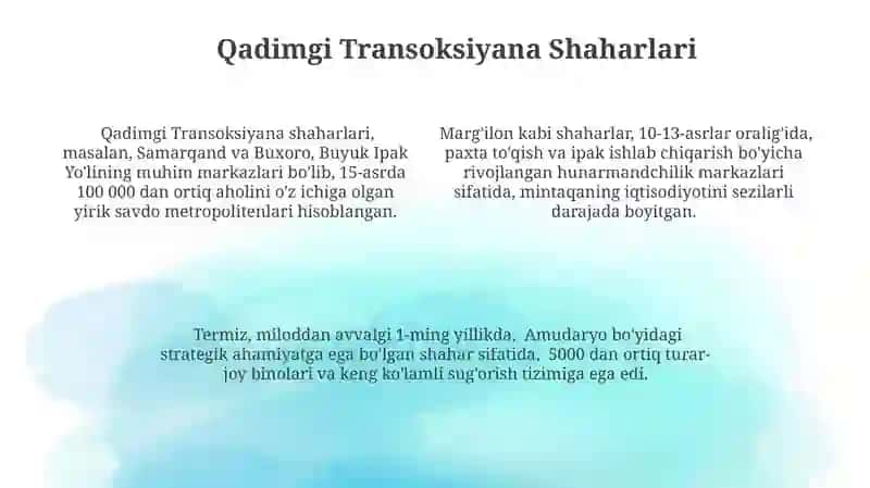 Transoksiyana: Geografiyasi va Tabiati 4