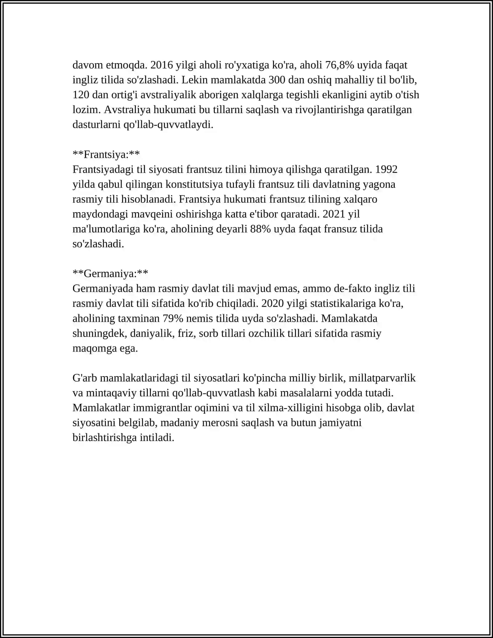 G'ARB MAMLAKATLAR SOTSIOLINGVISTIKASI 4