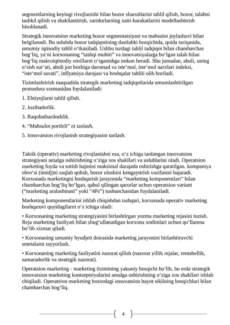 Innovatsion marketingni rivojlantirish 4