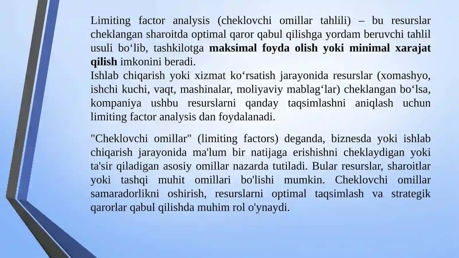 Cheklovchi omillar 4