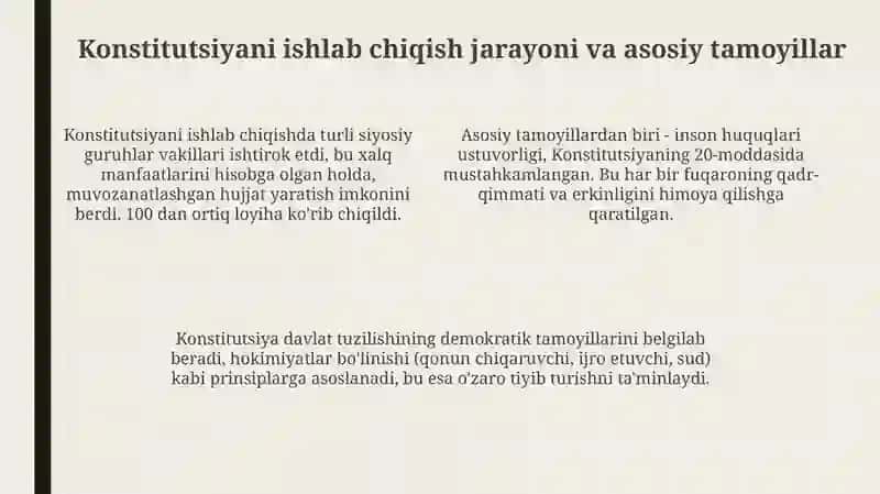 O'zbekiston Konstitutsiyasi qabul qilinishi va Tarixiy Ahamiyati 4