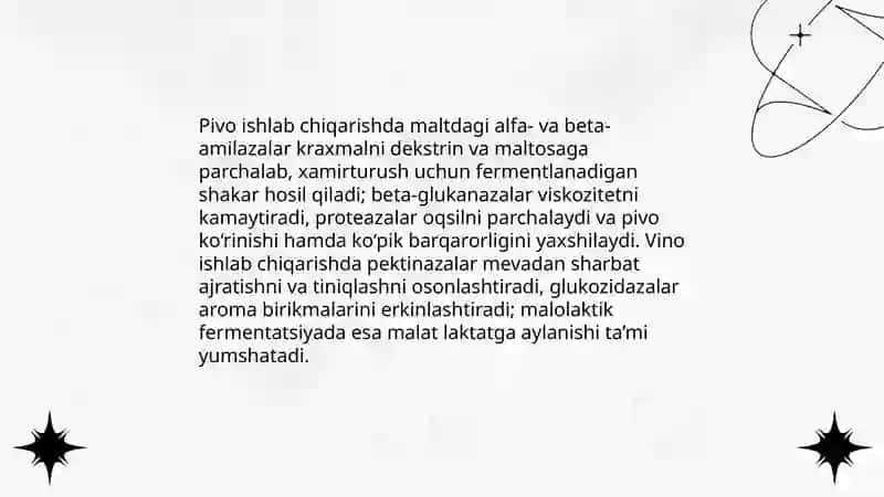 Fermentlarni qo'llanilishi 4