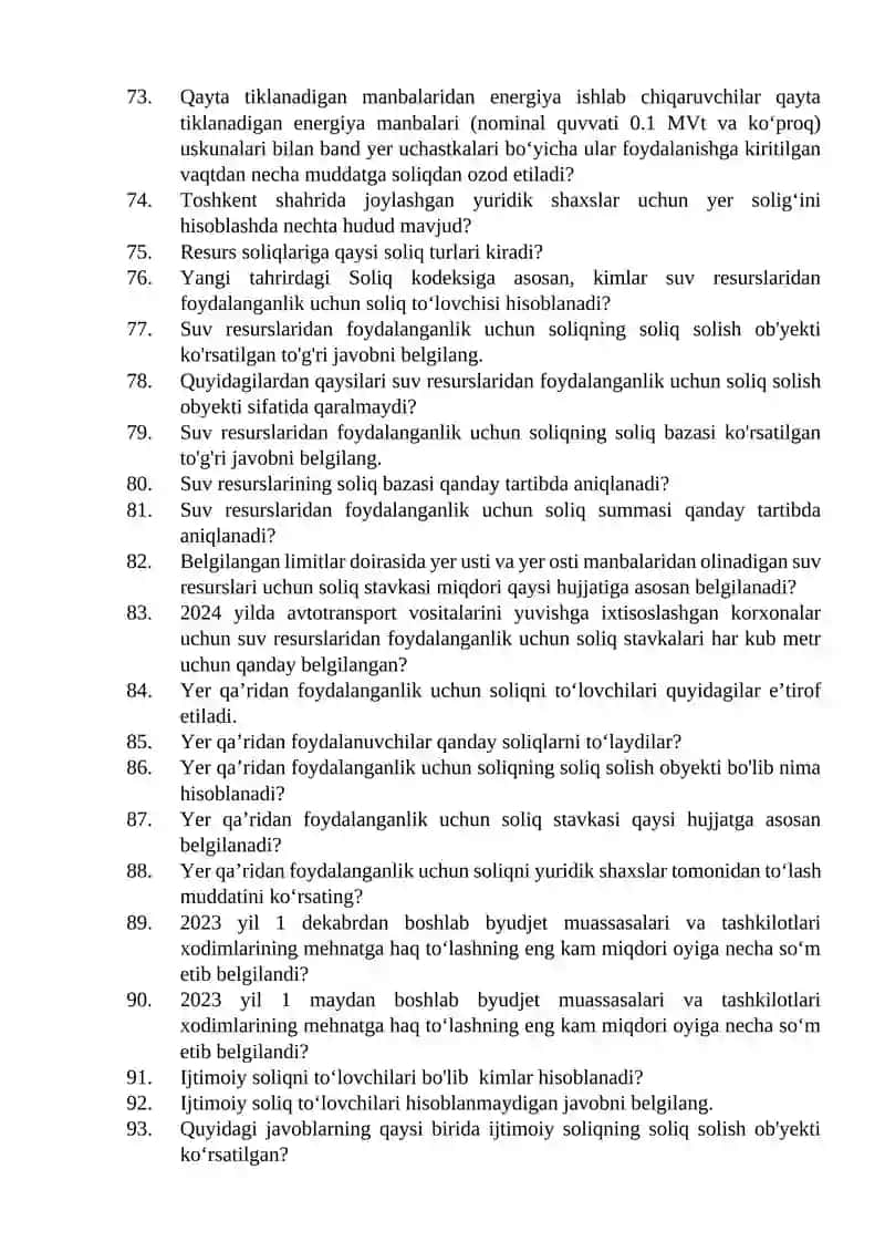 Soliq test yakuniy 4