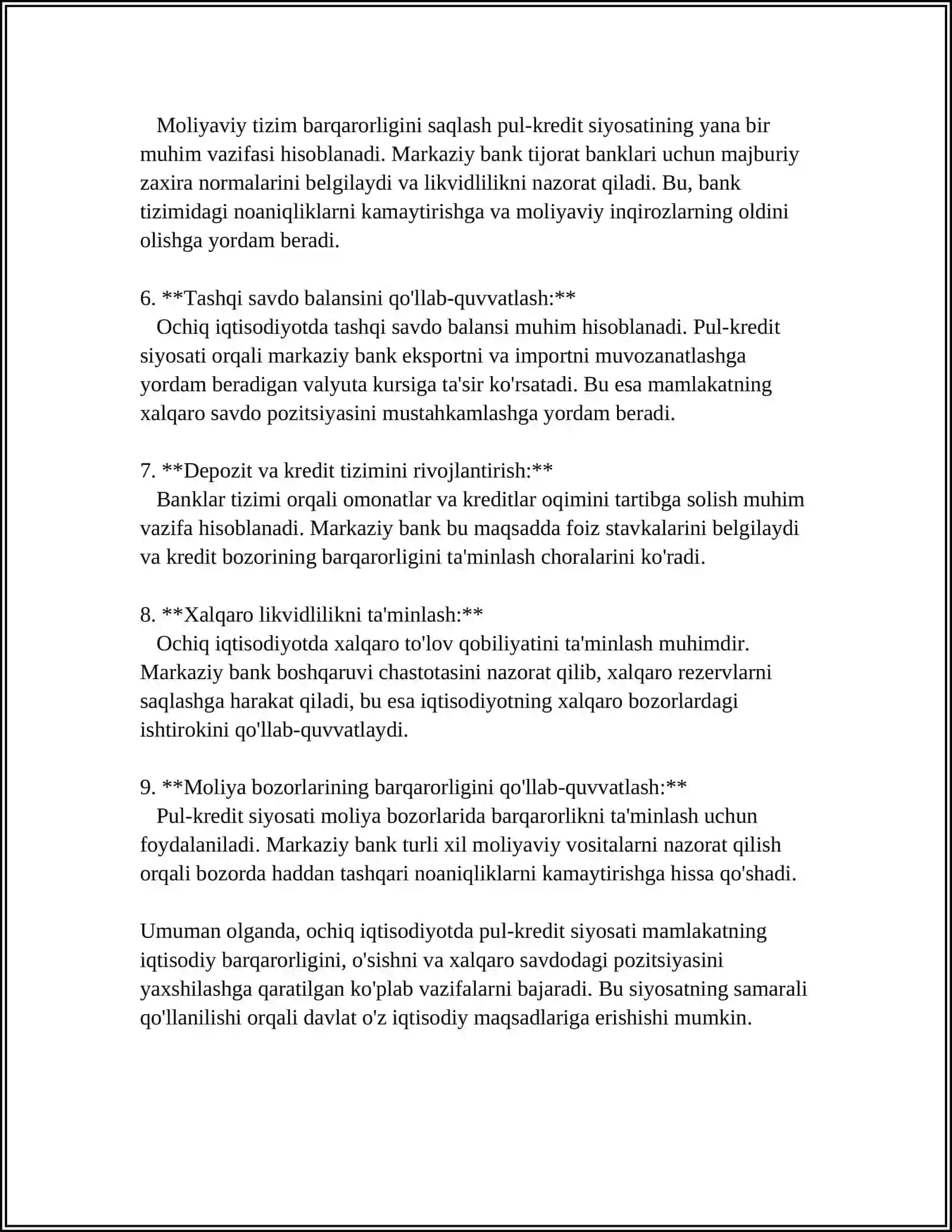 OCHIQ IQTISODIYOTDA PUL-KREDIT SIYOSATI 4