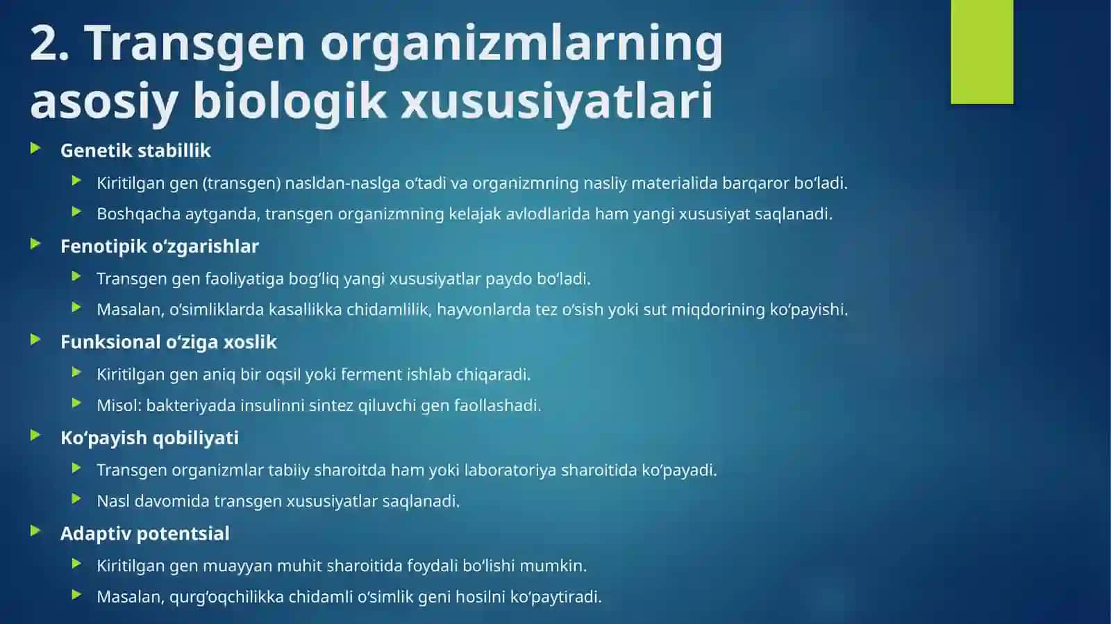 Transgenozni biologik xususiyatlari 4