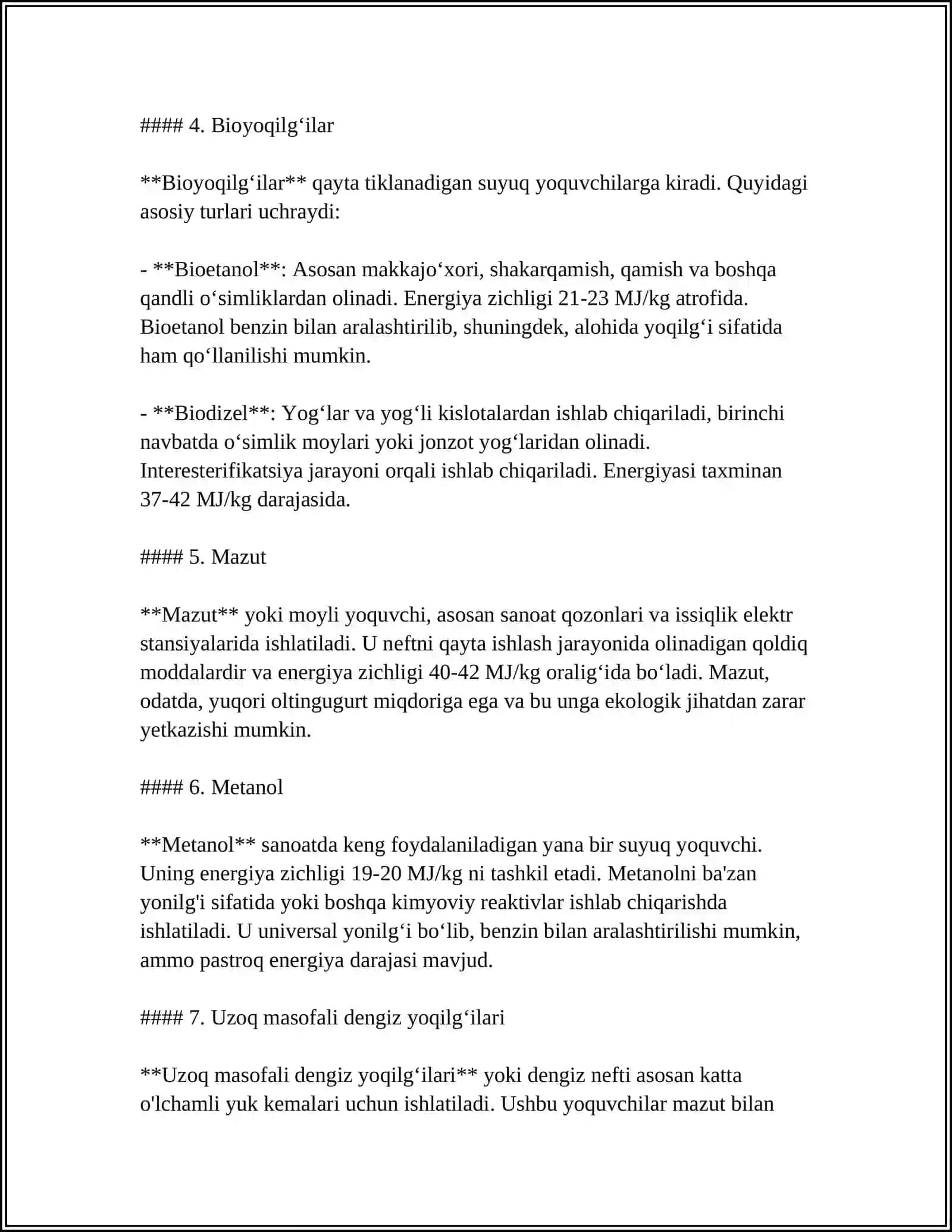 SUYUQ YOQILGʻILARNING TURLARI 4