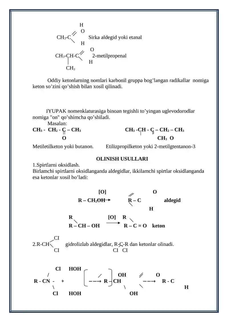 Aldegidlar va Ketonlar 4