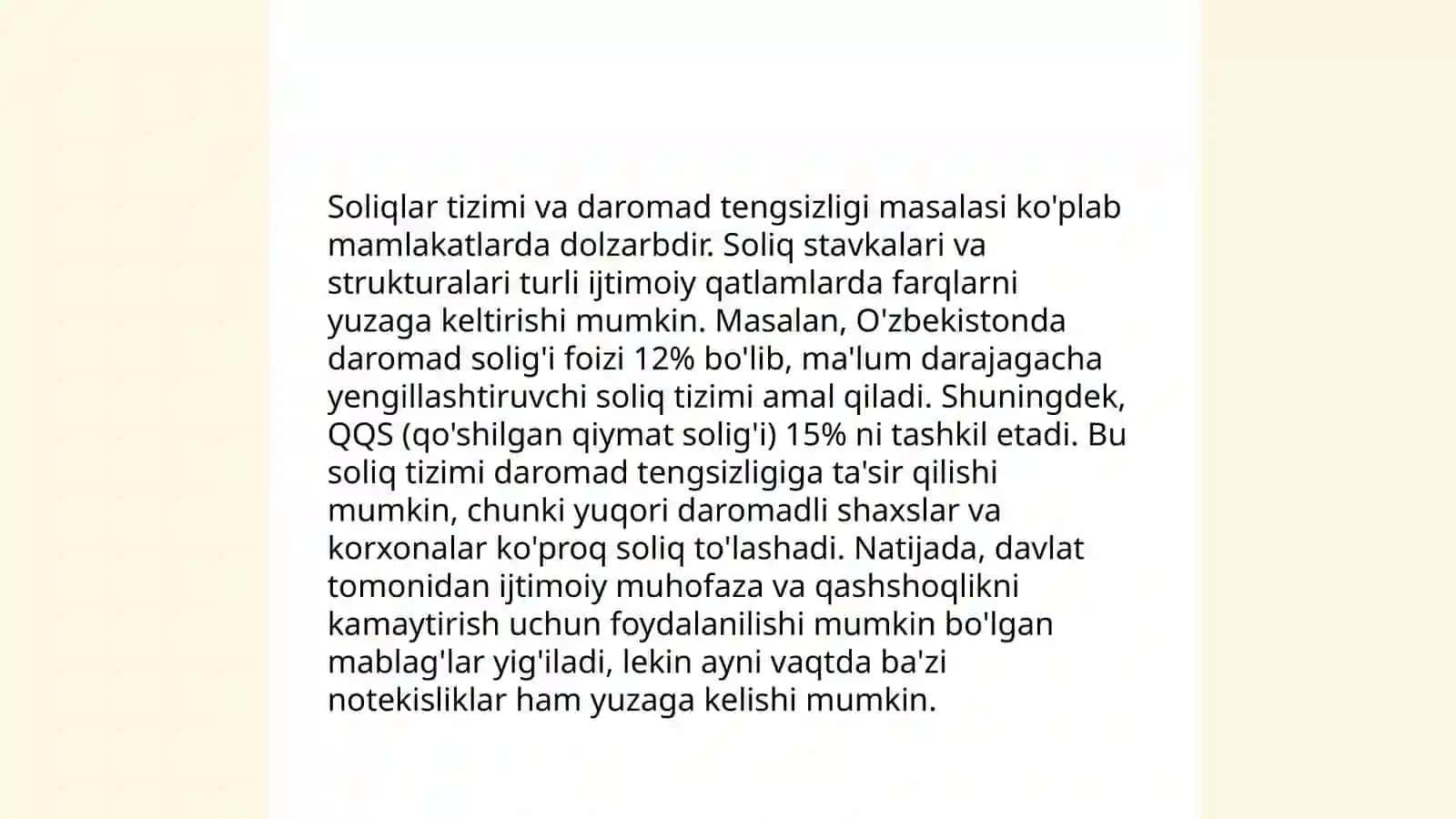 Daromadlar Tengsizligi haqida 4