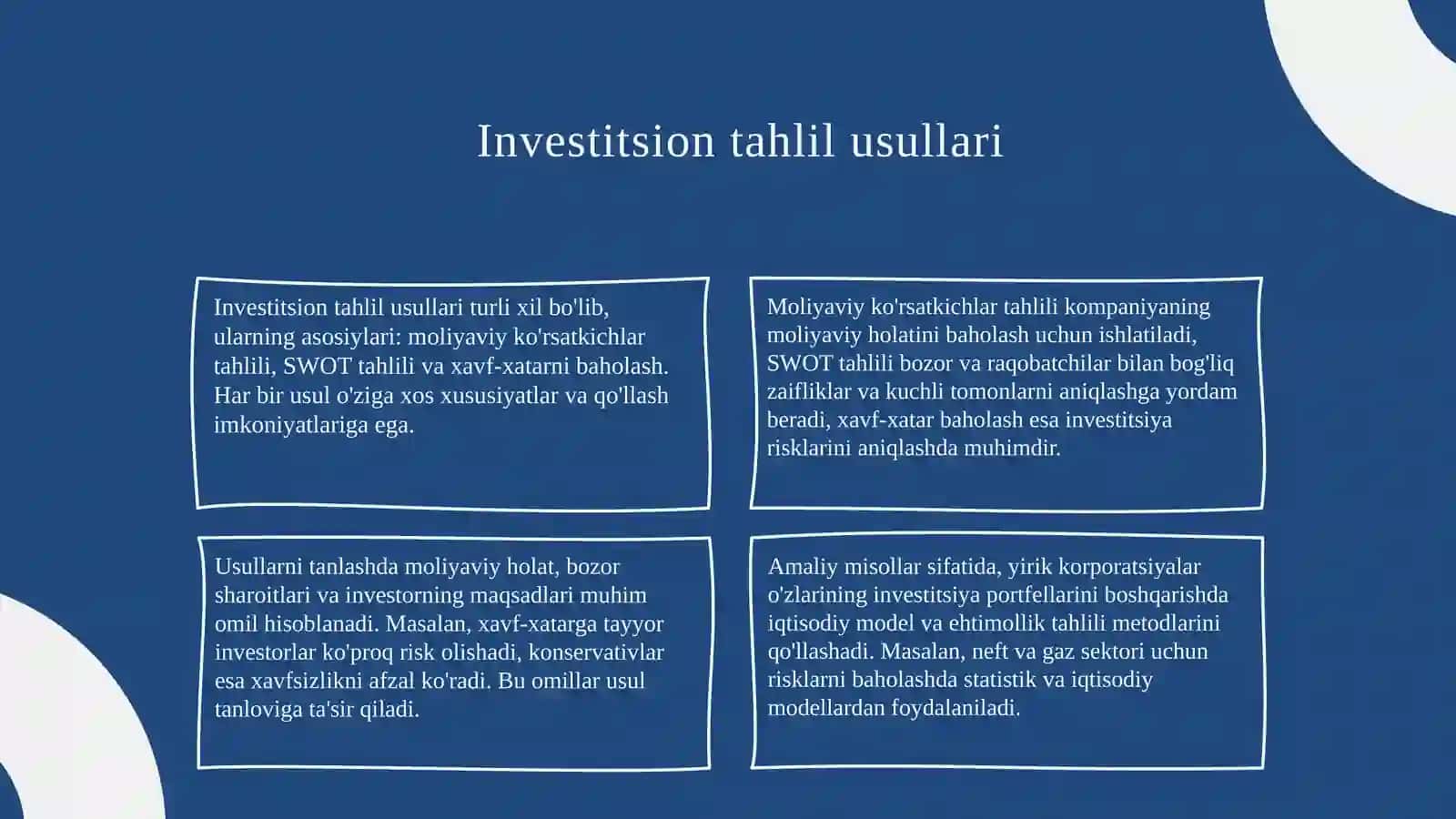 Investitsion tahlil 4