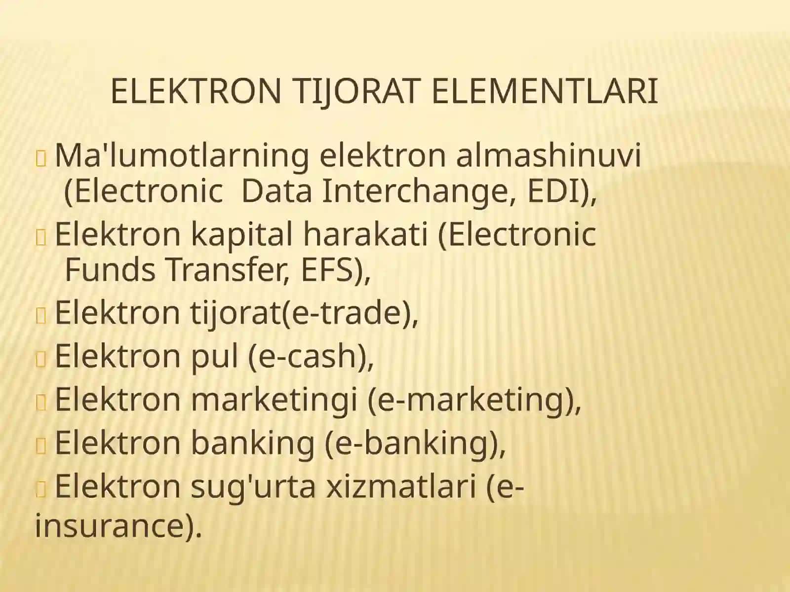 ELEKTRON TIJORAT ELEMENTLARI 4