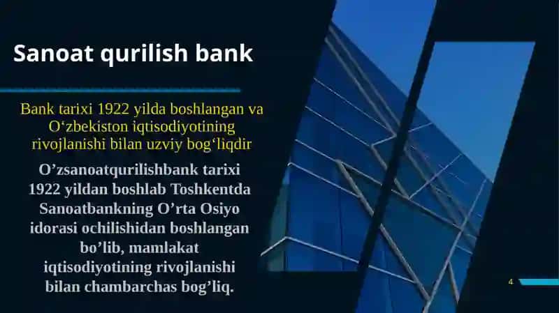 SANOAT QURILISH BANK 4