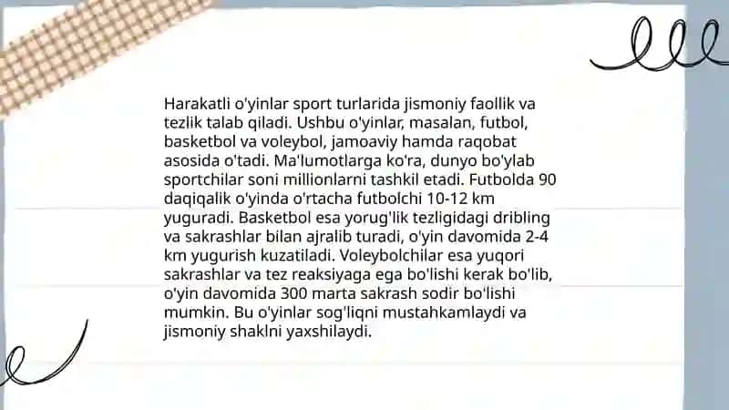 Harakatli o'yinlar turlari 4