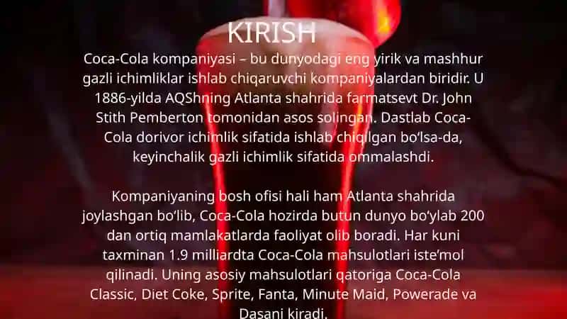 Coca-Cola kompaniyasi 4