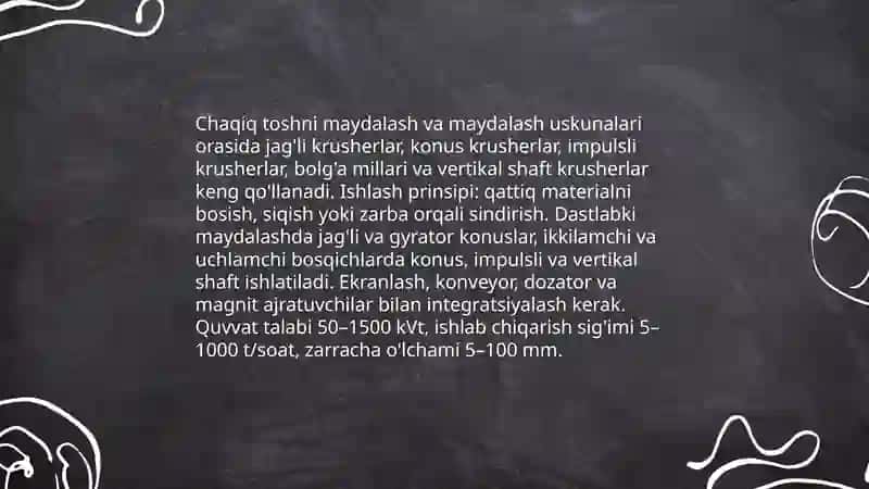 Chaqiq tosh ishlab chiqarish texnalohiyasi 4