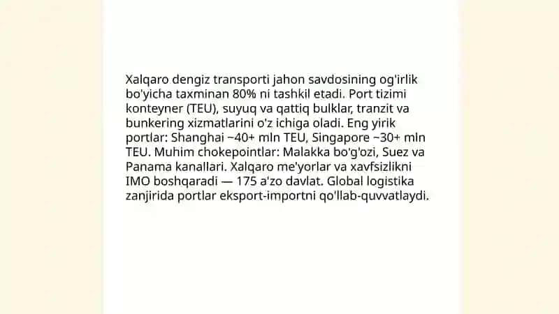 Jahon transporti va tashqi aloqalari 4