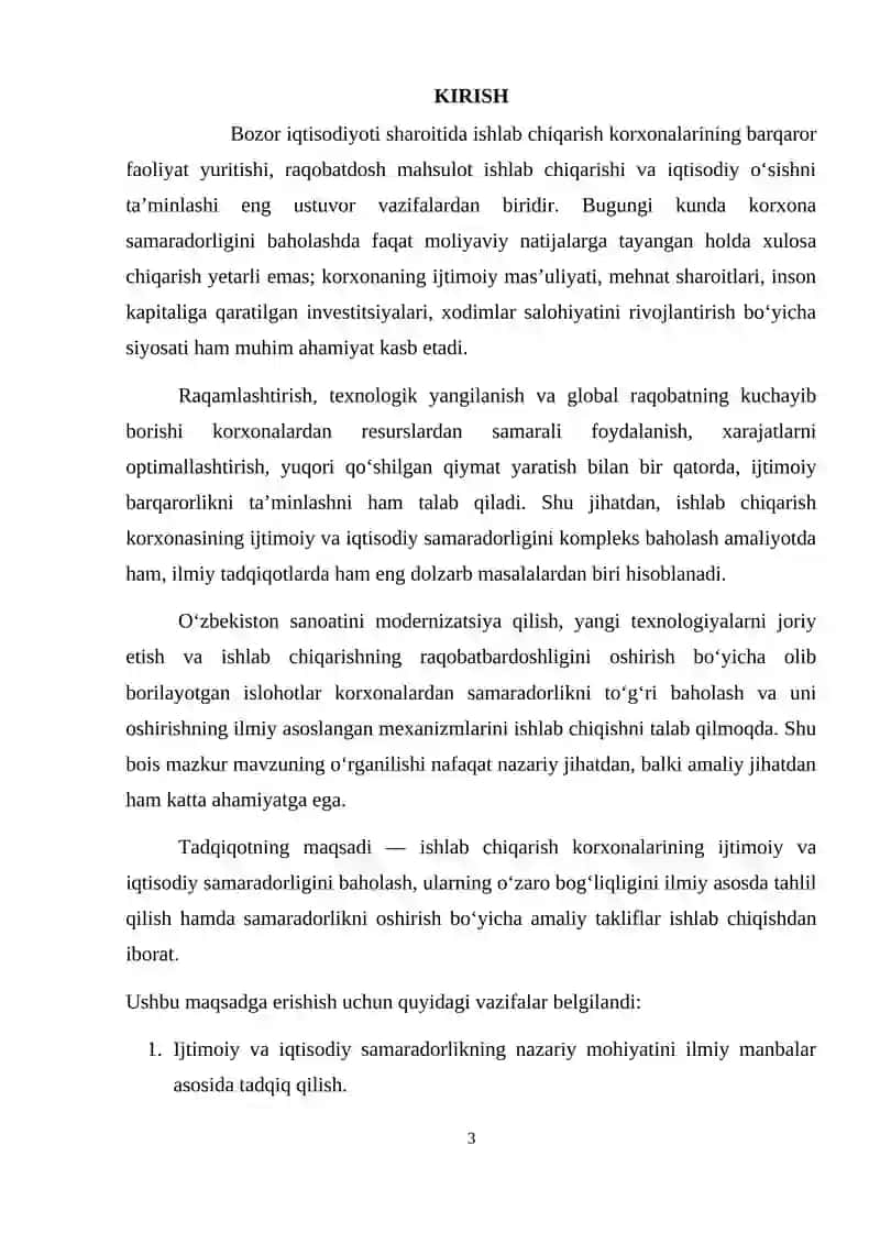 Ishlab chiqarish korxonasining ijtimoiy va iqtisodiy samaradorligi 4
