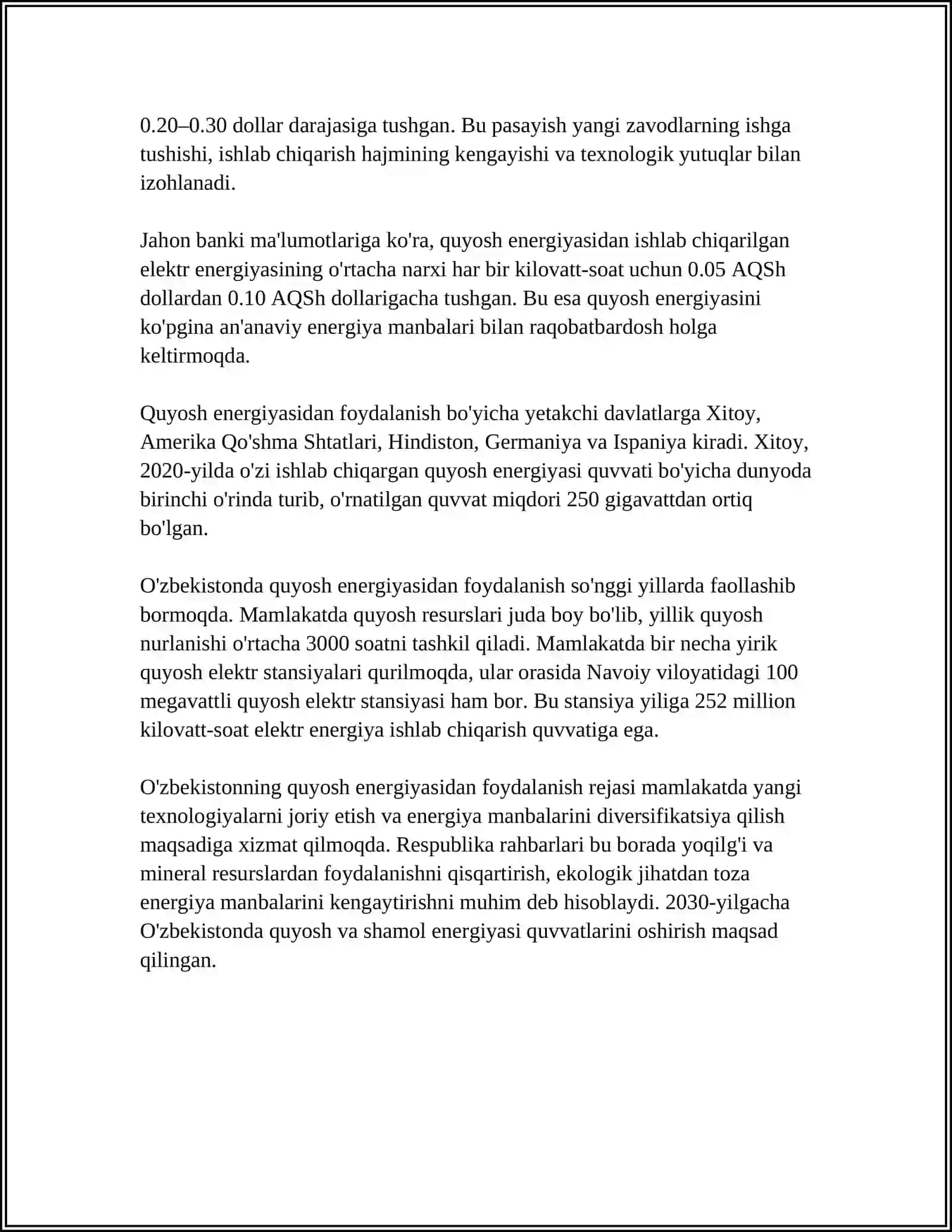 MUQOBILENERGIYA MANBAYI 4
