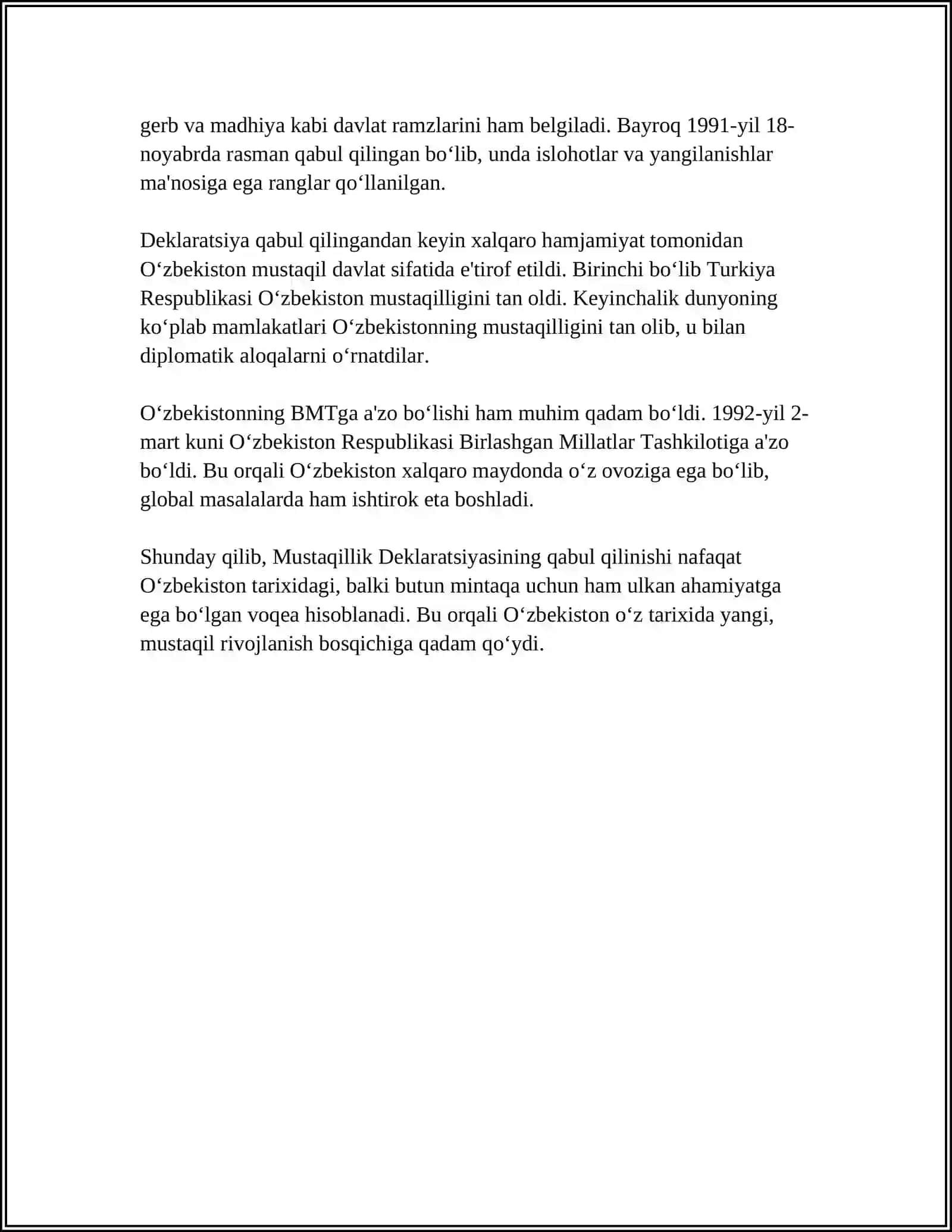 MUSTAQILLIK DEKLARATSIYASI 4