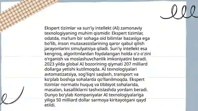 Ekspert tizimlardan foydalanish 4