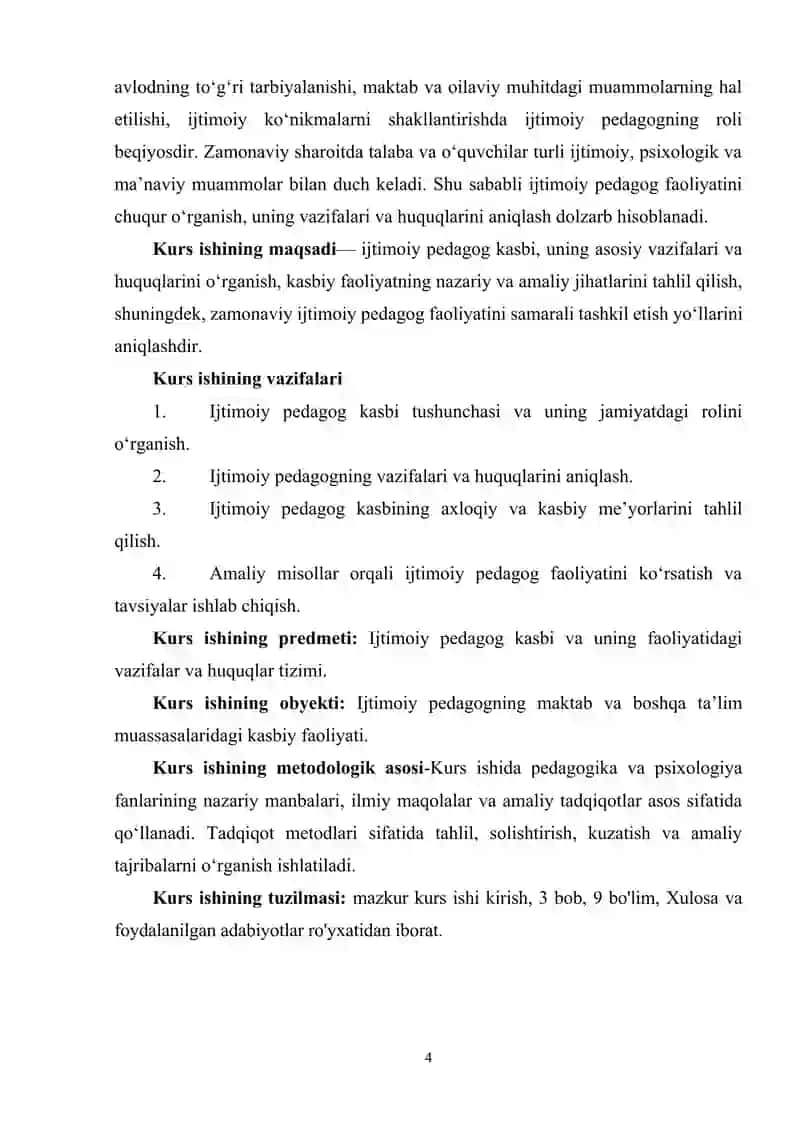 Ijtimoiy pedagog kasbi va uning vazifalari va huquqlari. 4