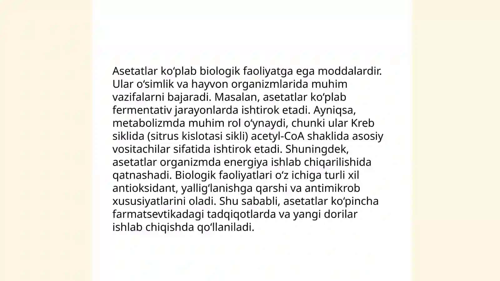 Asetatlar sintezi 4