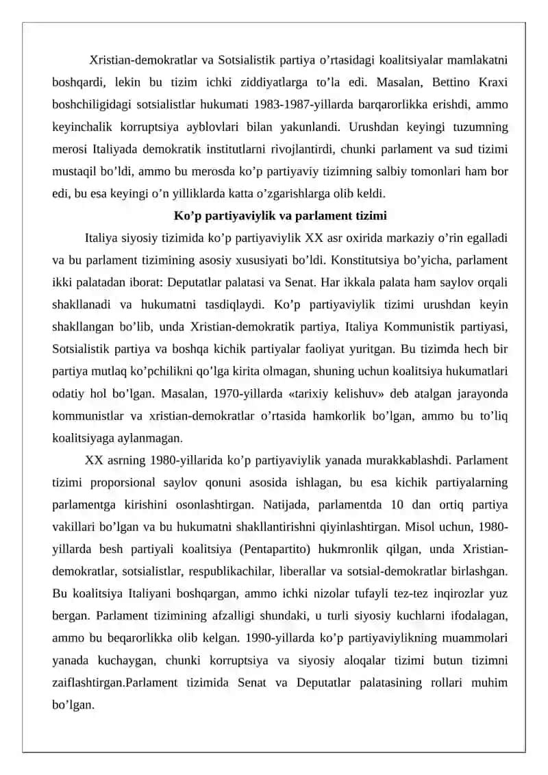 XX asr oxirida Italiyada demokratik institutlar rivoji 4