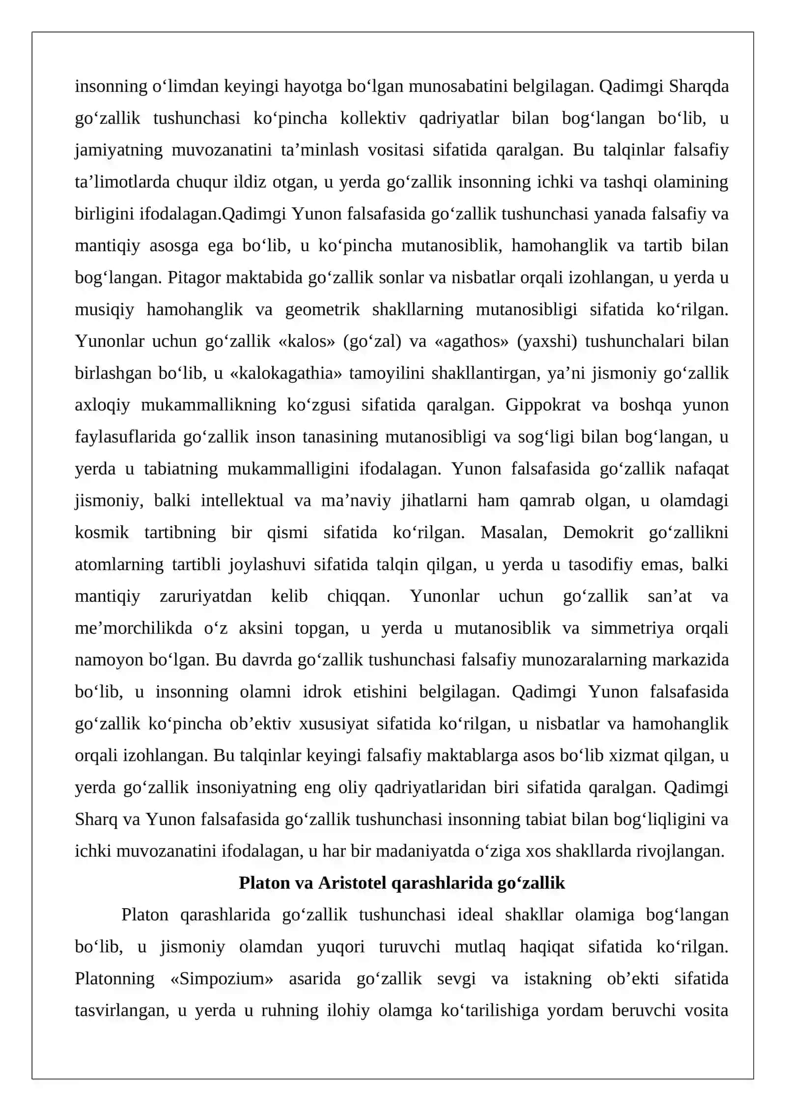 Go‘zallikning falsafiy talqinlari 4