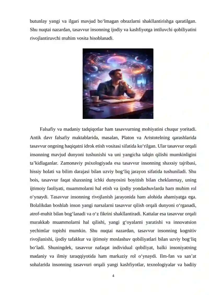 Tasavvur va hozirgi zamon 4