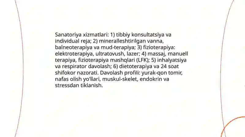 Dam olish maskanlari, sanatoriyalar va kurortlar 4