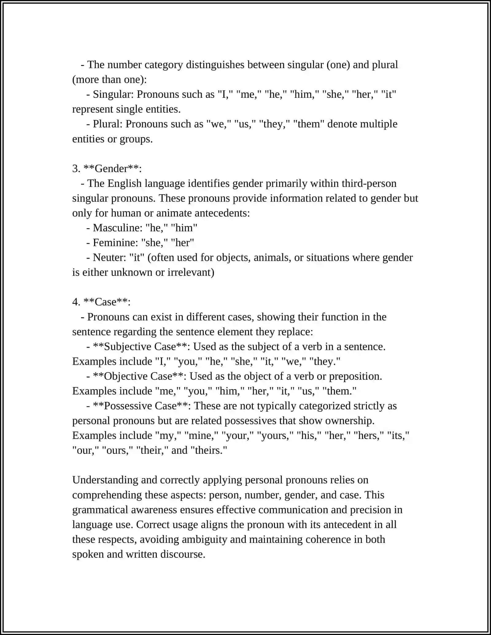PERSONAL AND POSSESSIVE PRONOUNS 4