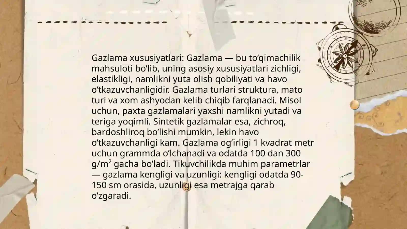 Buyum modelini va gazlamani tanlash va asoslash 4