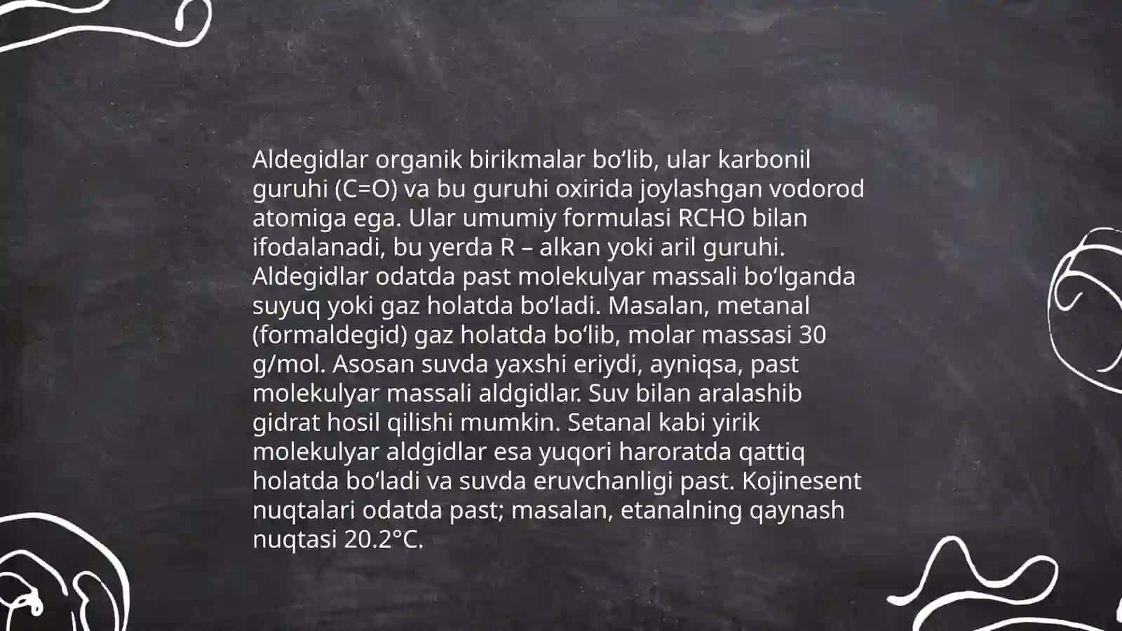 Aldegidlar fizik va kimyoviy xossalari 4