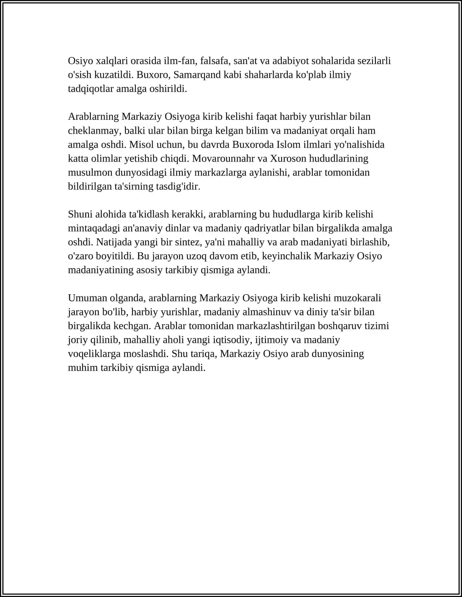 ARABLARNING MARKAZIY OSIYOGA BOSQINI 4