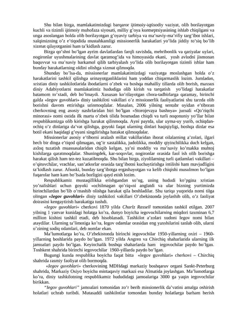 Missionerlik va Prozelitizmning Siyosiy-Ijtimoiy Xavfi 4