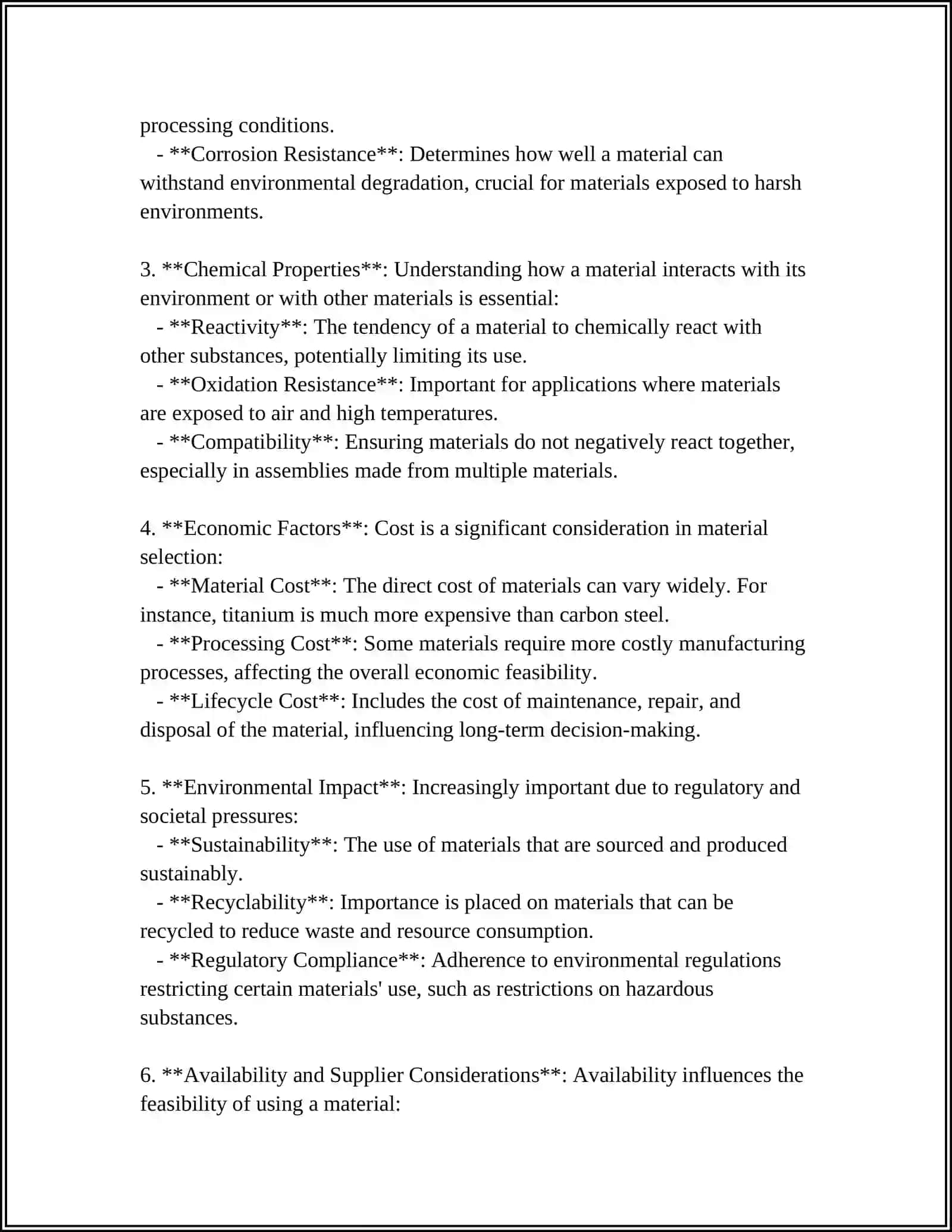 Principles of Material Selection 4