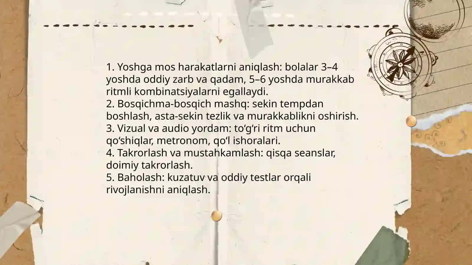 Bolalarni musiqaviy ritmik harakatlarga oʻrgatish 4