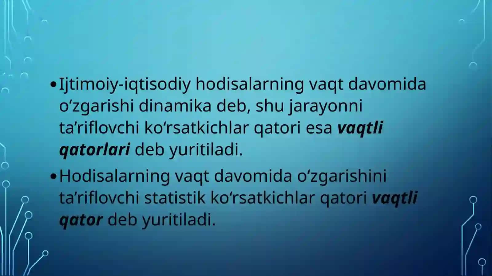 Vaqtli qatorlar 4