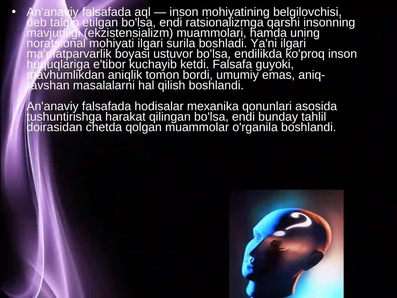 Dunyo va hozirgi davrfalsafasi 4