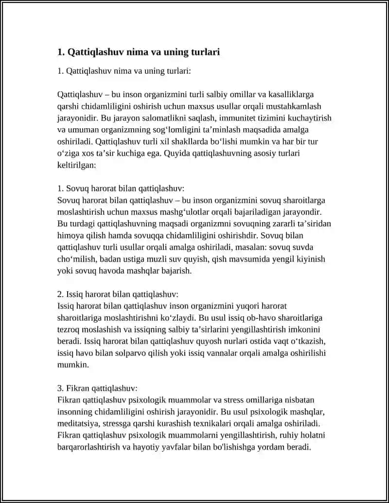 Qattiqlashuv, To'g'ri ovqatlanish 4