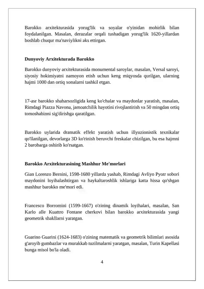 Barokko arxitekturasi 17asr "Barakko asri" 4