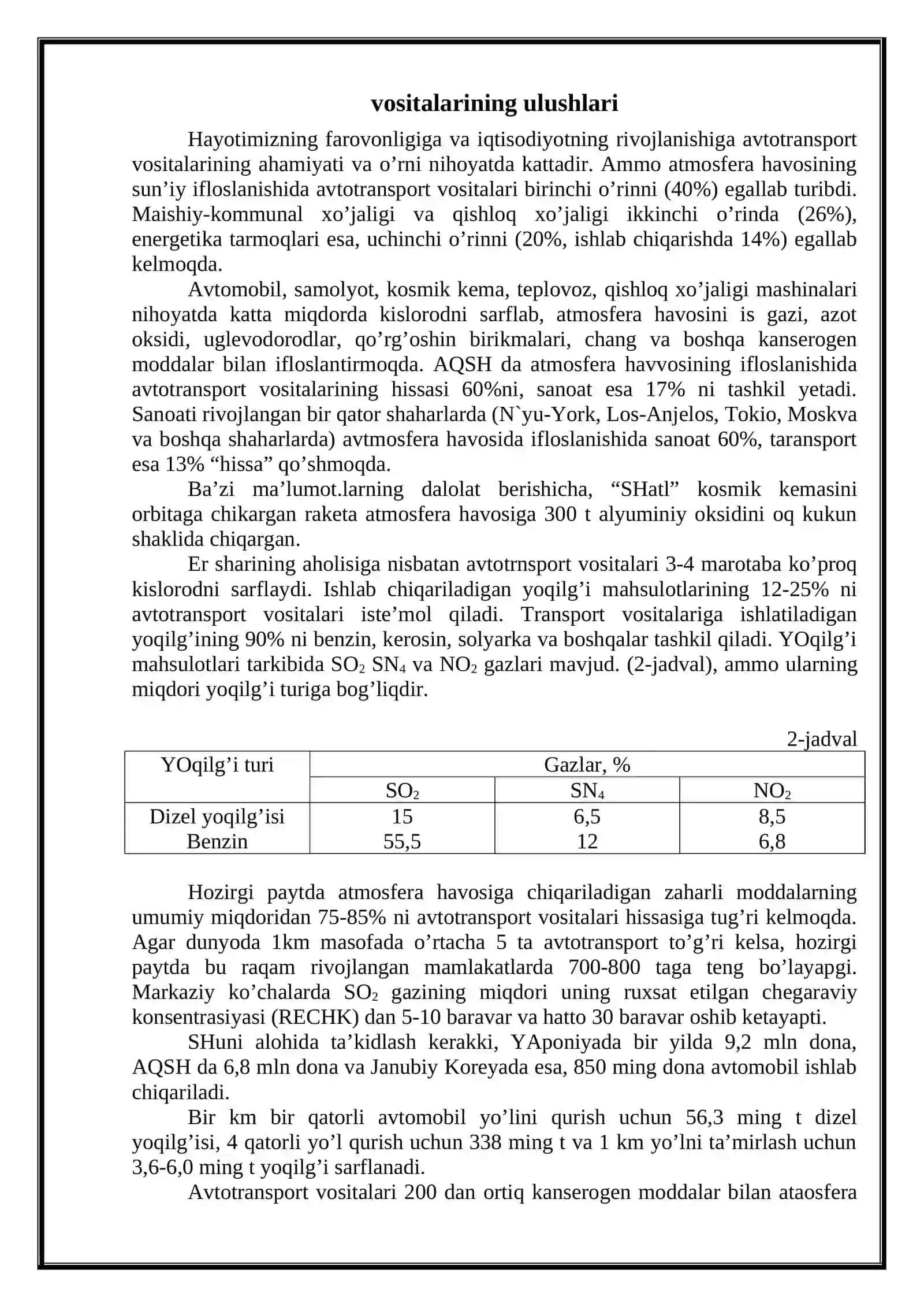 Atmosferaning tarkibi va uning ifloslanish manbalari 4