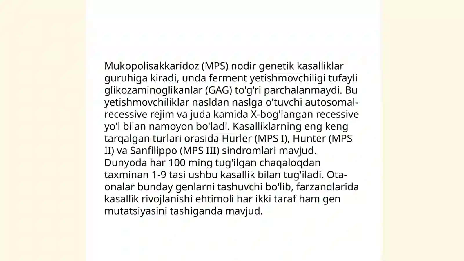 Mukopolisaxaridoz kasalligi 4