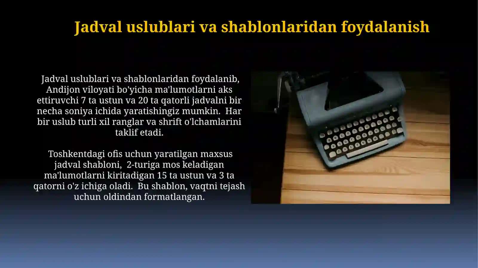 Word tahrirlagichda jadval yaratish va formatlash 4