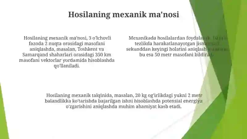 Hosilaning geometrik va mexanik tadbiqlari 4